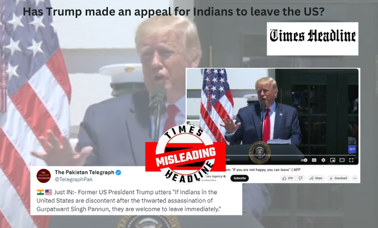 Has Trump made an appeal for Indians to leave the US?