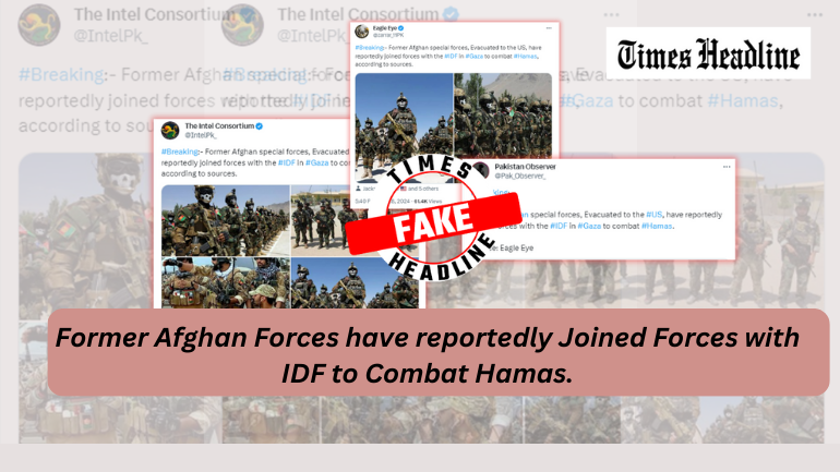 Former Afghan Forces have reportedly Joined Forces with IDF to Combat Hamas. Fact-Check Reveals Truth