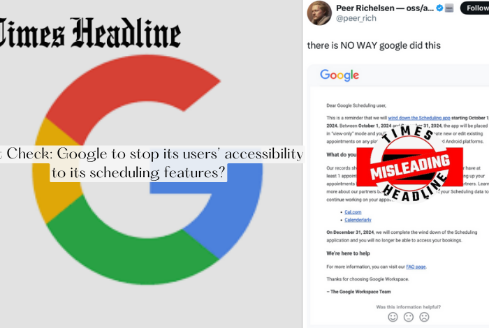 Fact Check: Google to stop its users’ accessibility to its scheduling features?