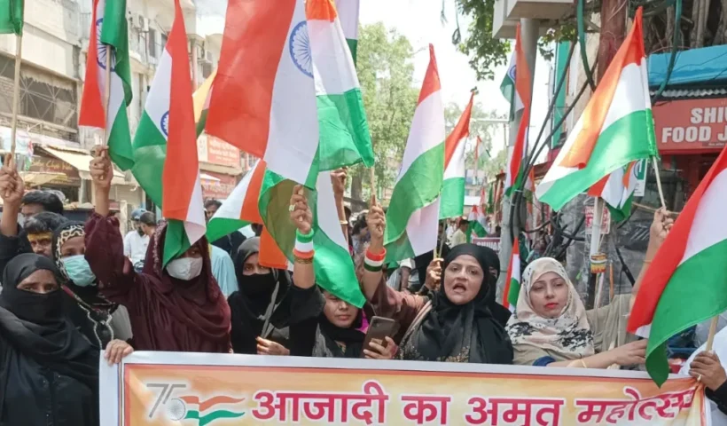 Muslim women holding a Tiranga rally in Delhi