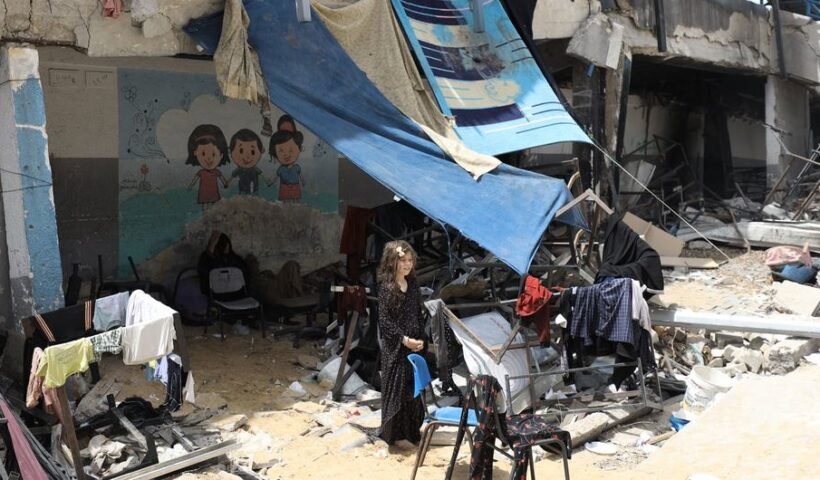 In Gaza, people are taking shelter anywhere they can, including damaged UNRWA facilities in the north.